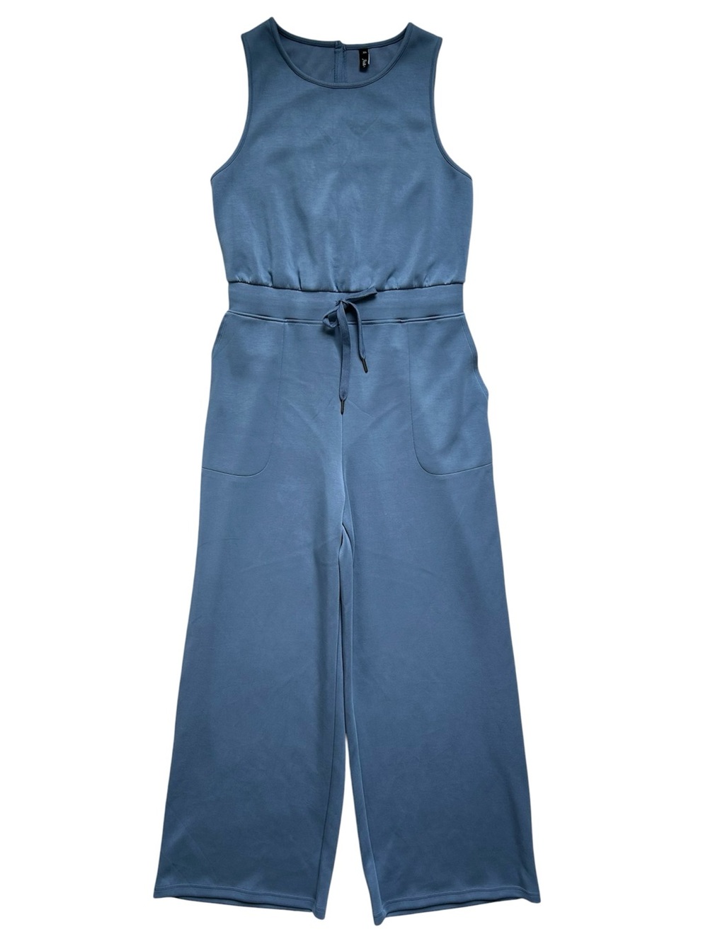 Automet Sleeveless Wide-Leg Jumpsuit with Tie Waist in Slate Blue Size XL in GUC
